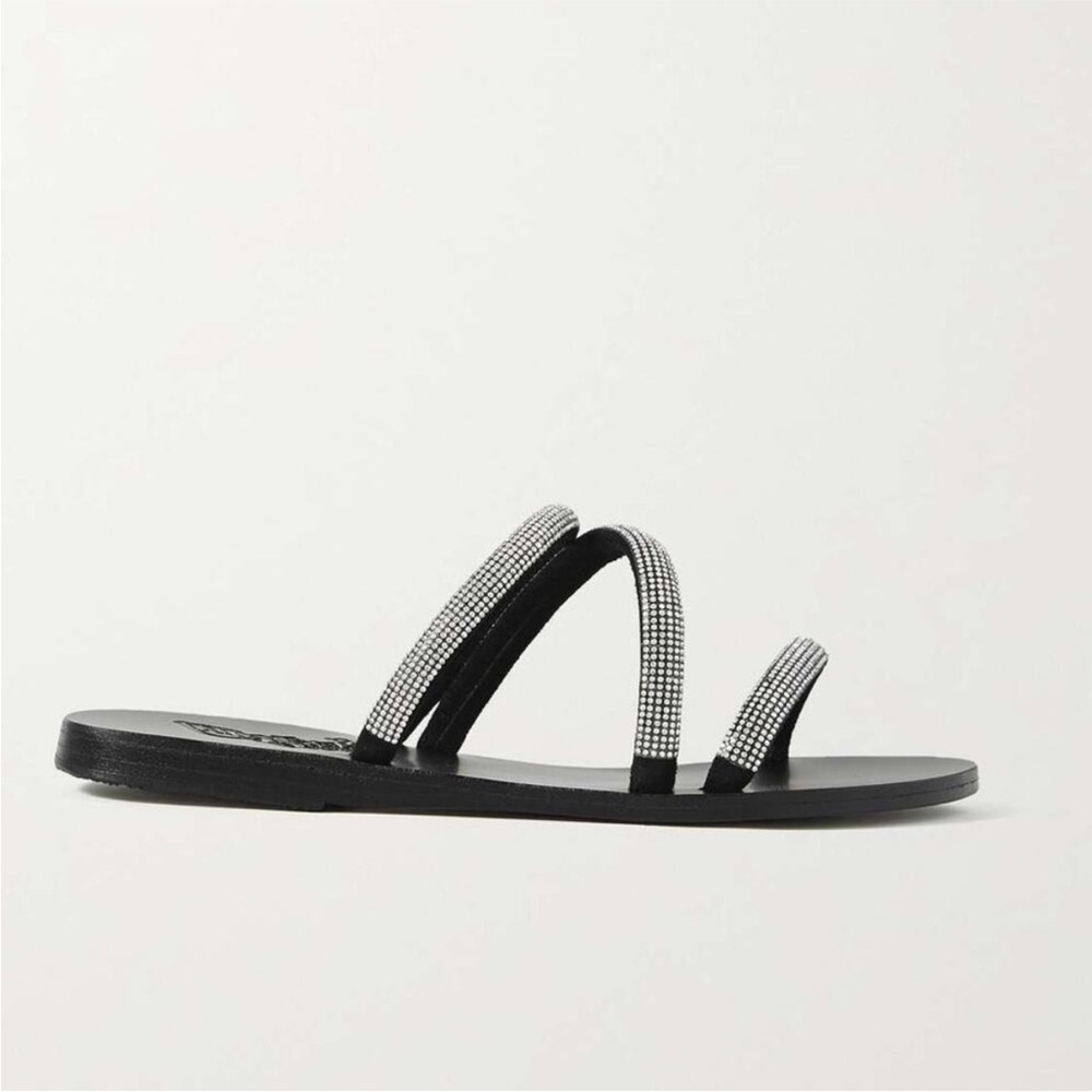 ANCIENT GREEK SANDALS Polytimi Diamante crystal-embellished suede sandals